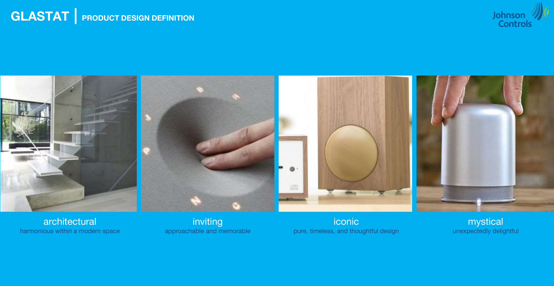 GLAS product design definition: architectural, inviting, iconic, mystical