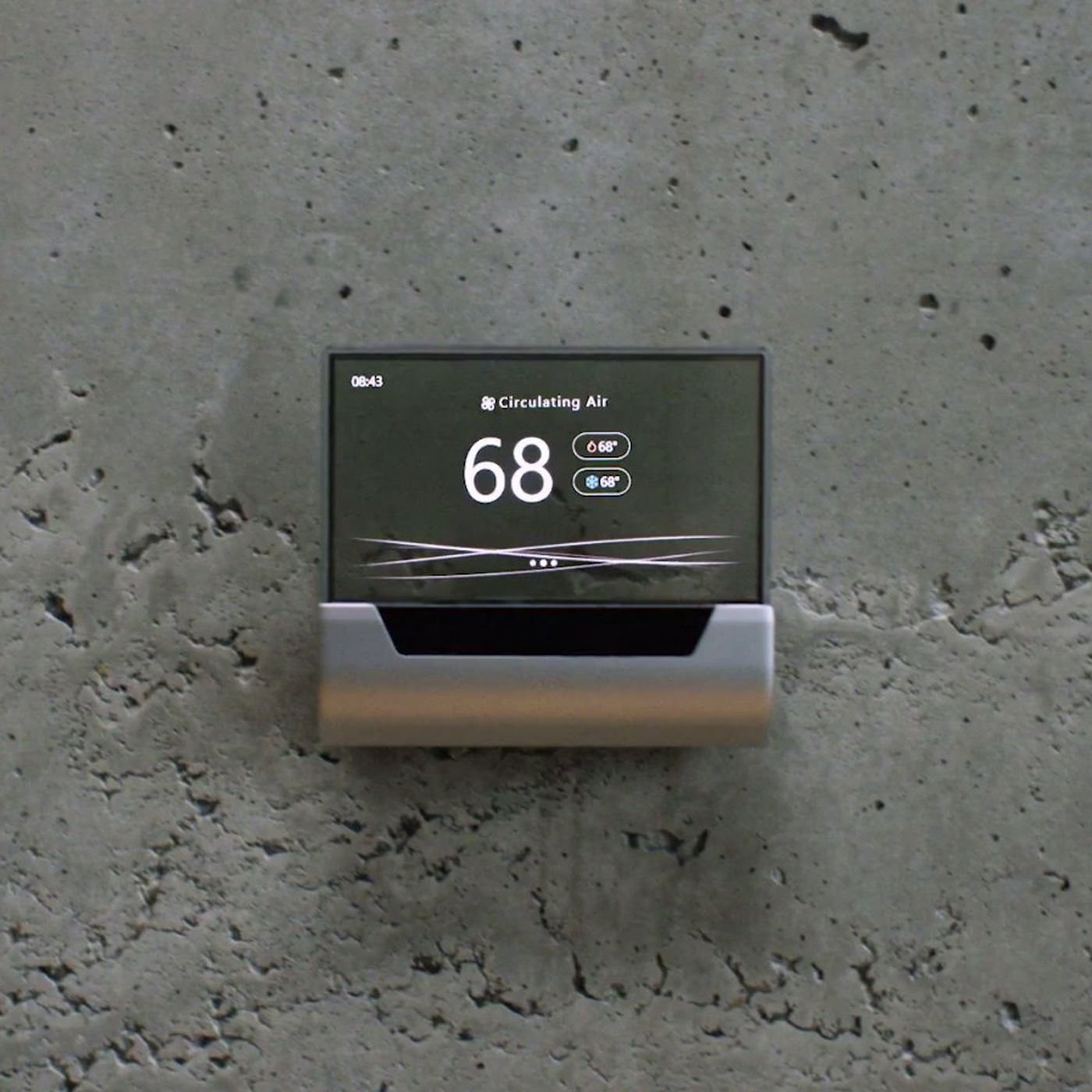 GLAS thermostat on wall